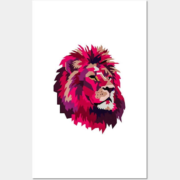 Pink Lion Wall Art by TheSkullArmy